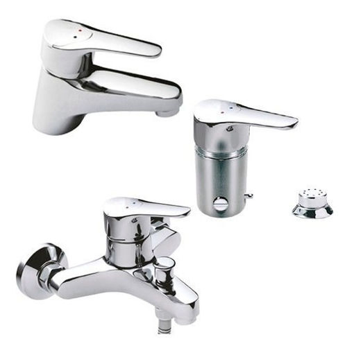 Imagen de JUEGO COMPLETO GRIFERIA GOLF (LAVATORIO-BAÑERA EXT-BIDET) GC