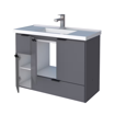 Imagen de Mueble colgar vanitory Orquidea MDF 80 cm gris con lavamanos blanco Cozimax