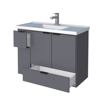 Imagen de Mueble colgar vanitory Orquidea MDF 80 cm gris con lavamanos blanco Cozimax